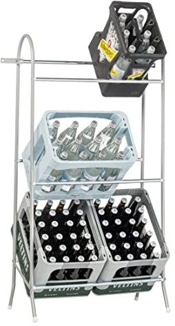 SCHULTE Regalwelt Étagère à caisses pour Boissons jusqu'à 4 caisses - 118 x 61 x 41 cm (H x l x P) - Charge maximale : 40 kg - Argenté