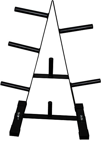 LISARO Hantelscheibenständer mit 7 Aufnahmen, Scheibenständer, Durchmesser Scheibenaufnahme 30mm, Gewichtständer Ablage bis 200 kg, Farbe Schwarz.