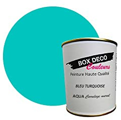 Pintura de azulejos y cerámica de pared a base de laca de poliuretano de un componente de aspecto de terciopelo y satinado Aqua azulejos – 750 ml / 7,5 m² – Azul turquesa