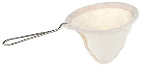 susiodeu Filtro de franela de café de mano colador de tela suave con mango de acero inoxidable gotero Flexible portátil cocina de coche