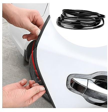 JNNJ Protector Cantos Puerta Coche, Borde En Forma De U Para La Protección Borde Vehículo, Tira De Protección Del Borde De La Puerta Del Coche Cubierta Protectora Antiarañazos Del Molde(Negro 5m)