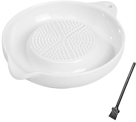 PEAKGEAR Grattugia in ceramica per zenzero, grattugia in ceramica, con spazzola, ideale per zenzero, curcuma e aglio, lavabile in lavastoviglie