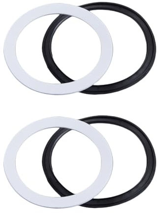 4PCS Sink Plug Rubber Seal 110mm Sink O Ring Seal Washer Rubber Sealing Gasket for Toilet Drain Kitchen Sinks Basket Strainer Waste Bathroom (Black & White)