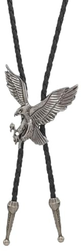 Sanixa Karma NH10649610 Bolo Cravate pour homme, style occidental ou aigle, réglable de 40 à 70 cm, chaîne de cowboy avec pendentif en métal, pour festival, fête, country et mode traditionnelle, Adler