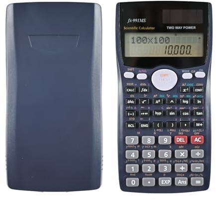 FX-991MS Scientific Calculator with 401 Functions,Engineering Scientific Calculator with 10+2 Screen Displays,Solar and Battery Power for School Business Office Home,Navy Blue