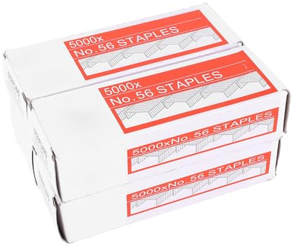 26/6 Heftklammern, staufrei, Glättung, Büroklammern mit Meißelspitze, 4 Boxen, 5000 Stück pro Box, für Büro, Schule, Zuhause, Unternehmen, Metall