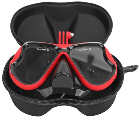 Yosoo Health Gear Occhialini da Sub per Action Camera, Maschera Subacquea con Lenti in Vetro Temperato per PC in Silicone con Supporto per Fotocamera 4 Mm Antiappannamento per Immersioni Subacquee