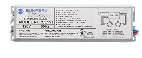 Sunpark SL15T electronic ballast for multiple CFL and linear fluorescent lamps