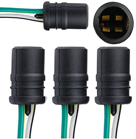 4 Portalámparas T10 W5W WY5W de Goma - para Faros Conector Bombilla Casquillo Bombillas para Coche Moto Quad Scooter Camion Soporte Enchufe Ficha Terminal con cable - W5W W3W WY5W W2,1X9,5D - B571