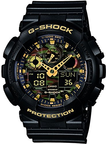 Casio Gents 51.00mm Quartz Watch with Black Analogue - Digital dial and Black Plastic/Resin Strap Strap GA-100CF-1A9ER