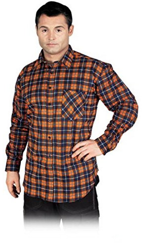 REIS Kf-Gpxxl Schutz Flanellhemd, Dunkelblau-Orange, XXL Größe