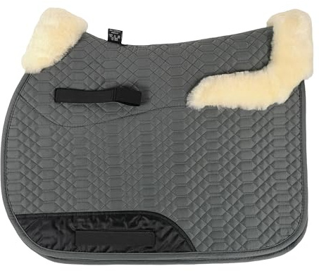 Engel Reitsport – sadelduk fyrkantig sadeldyna fårskinnsfärg: täcke svart, päls naturlig (Schabra 4) grey/natural Jumping