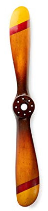 Authentic Models - Miniaturhaus - Flugzeug Propeller - Klein - Rot- und Goldfarben - Holz - 27,5 x 3,25 x 1,75 cm - Unisex - Kinder