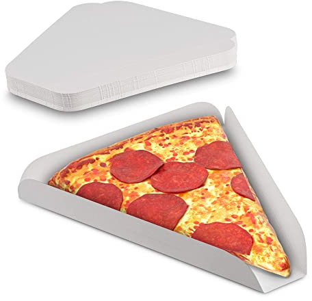 MT Products White Single Pizza Wedge Plate 8.43 x 7.75 - Paperboard Pie Slice Tray (Pack of 50) - Made in USA