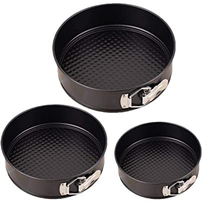 EPISENT 3-Piece Non-Stick Baking Pan Set | Round Springform Cake Tins | Leakproof with Removable Bottom | High-Strength Material | Includes 24cm, 26cm, 28cm Sizes