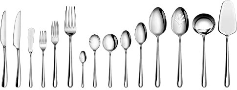 Cangshan 1027037 Rain II Series 103-Piece Stainless Steel 18/10 Forged Flatware Set