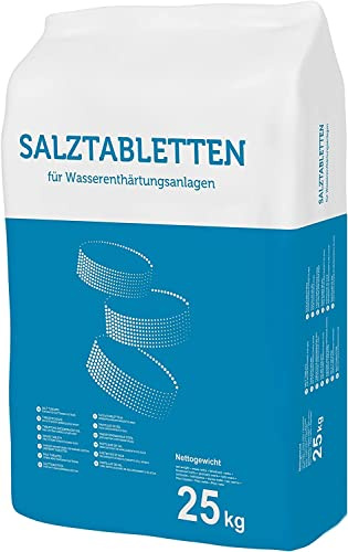 20x 25 kg = 500 kg Palette Sack Regeneriersalz Tabletten Siedesalz zur Wasserenthärtung für Wasserenthärtungsanlagen (99,9% NaCl) optimale und ohne Rückstände auflösend