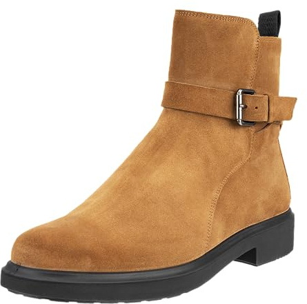 ECCO Women's Amsterdam Waterproof Buckle Ankle Boot, POTTING SOIL, 4-4.5