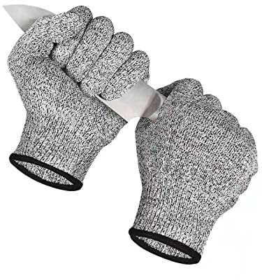 AmzFirst 2 Paar Level 5 Schnittschutzhandschuhe kinder 10 jahre, schnitzhandschuhe für kinder 11 jahre, lebensmittelecht, schnitthandschuhe küche 12 jahre, (Geeignet für 10-13 Jährige), Größe 6/XS
