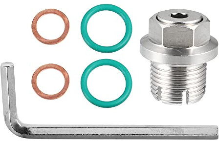 A ABSOPRO Ölablassschraube Set Übergröße Huckepack Ablassschraube Edelstahl Selbstschneidendes Ölwannengewinde mit Dichtring,Reparatursätze mit Sechskantschlüssel M18.1-1.5x15mm