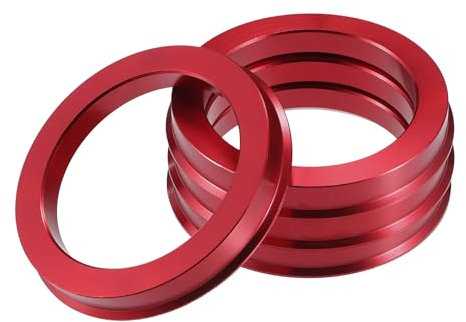 A ABSOPRO anellos centrici per Cerchi Auto OD 73.1mm a ID 56.1mm anellos centrici per Cerchi in Lega di Alluminio Rossi (Set di 4)