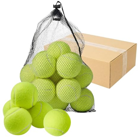 ZOPPER Tennis Balls With Storage Bag 12pk, Tennis Ball Sturdy & Durable Ideal for Sports,Games, Practice, Pets Play, Dog Training Outdoor Garden use Throwing Machines