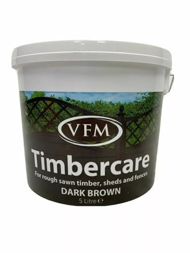 EZ Pack - PREMIUM Timbercare Exterior Wood Paint Furniture 5L QUICK DRY Garden Shed Furniture Fence Outdoor Exterior Wood Paint - Used On Rough Swan & Smooth Planed Wood (Dark Brown)
