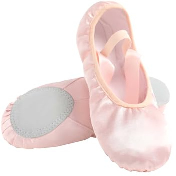 Lovdaswi Satin Ballet Dance Shoes Girls Dance Flats with Ribbon for Yoga Gymnastics