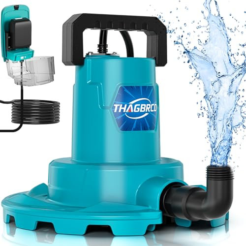 Battery Submersible Pump Compatible with Makita 18 V, 5000 L/H Cordless Clear Water Pump, 5 m Connection Cable Dirty Water Pump for Pool, Water Beds, Garden Shower, Puddle (no battery)
