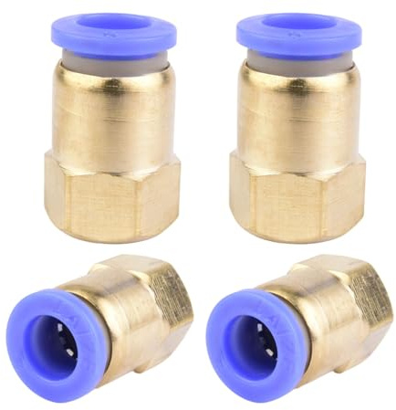 4 stycken 8 mm rör-ytterdiameter x 1/8 tum PT-inre gänga rak skruvning pneumatisk anslutning industriell kvalitet anslutningar inline-pneumatiska anslutningsbeslag pneumatiska adapter
