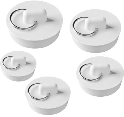 Rubber Bathroom Sink Plug Replacement - 5Pcs Bath Plug with Hanging Ring - Bathtub Sink Drain Stopper for Kitchen, Bathroom & Laundry - Ideal for Families, Tenants (26.5 36.5 38 40 47mm)