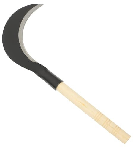 KONTONTY Guadaña De Mano para Césped De Jardinería Cuchillo De Jardinería Mango Herramienta Manual De Acero Al Manganeso para Deshierbe Césped
