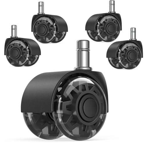 Bürostuhl Rollen 11mm × 22 mm, 5 Stück Ultra-Leise Rollen für Bürostühle, Hochbelastbare, Kratzfeste Bürostühle für Bürostühle Gaming-Stühle