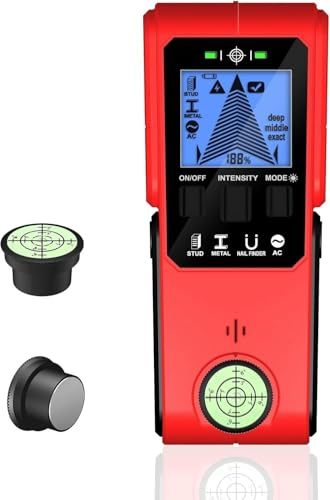 Leitungssucher Ortungsgerät, 0-60 mm, elektronischer Wandscanner, Wand Scanner Detektor Multifunktional, mit HD-LCD-Display zur Erkennung von Holz, Metall und Wechselstromkabeln