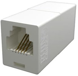 rhinocables - RJ11 Extension Cable | 6P4C Connectors for Secure Connection | Universal Compatibility with Modems & Phones | Lightweight Unshielded Design | Male to Female Coupler, White