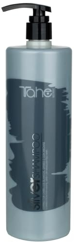 Tahe Silver Champú Corrector del Tono Silver para cabellos blancos, grises, rubios o con mechas (1 l (Paquete de 1))