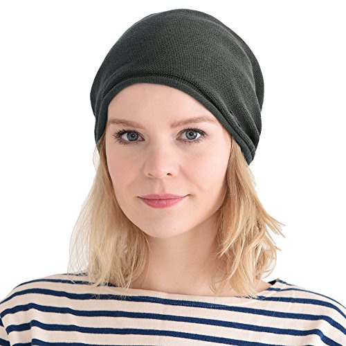 Bonnet Extensible en Tricot Fin 100% Coton Bio Fabriqué Au Japon, Bonnet Tombant Femme D'Été, Chapeau Homme D'Intérieur Mode Hiver, Idéal pour Chimio Médical Et Peaux Sensibles