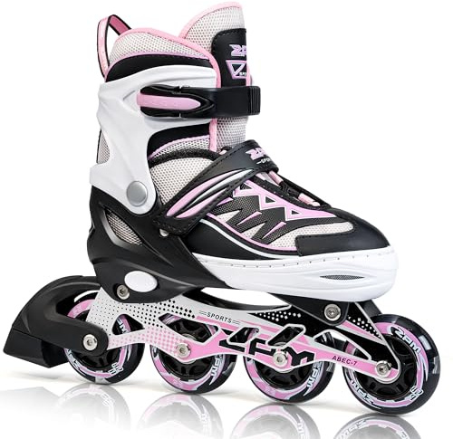 2pm Sports Adjustable Inline Skates, Stylish Design Beginner Roller Skates for Boys and Girls