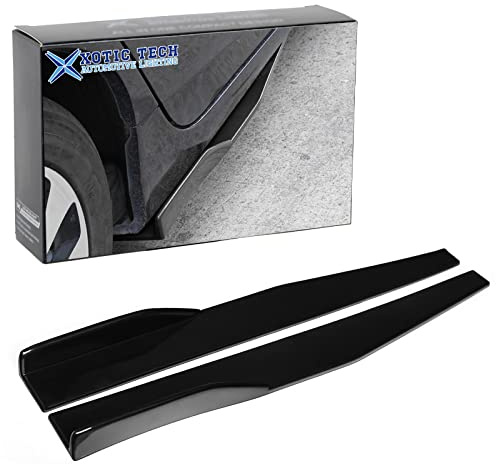 x xotic tech Universal Car Side Skirt Rocker Panel Extension Left/Right Lower Side Skirts Splitters Diffuser Winglet Wings Body Kit Fits Universal Vehicles 29 (Gloss Black) 2PCs