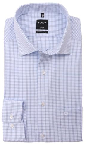 OLYMP Luxor modern fit Hemd Langarm New Kent Karo hellblau