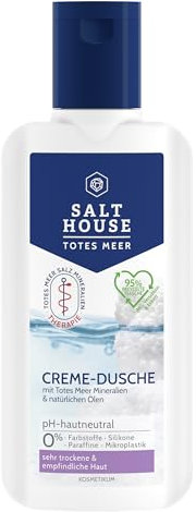 Salthouse Totes Meer Therapie Creme-Dusche, mit Aloe Vera & Mandelöl, für sehr trockene Haut und Spannungsgefühle, 250ml