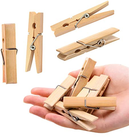 Clothes Pegs Pack of 80 For Washing Line, Spring Washing Line Pegs with Metal Spring Laundry Pegs Clothes Clip for Arts & Crafts/Card/Pictures Holders Hanging, Non Slip Laundry Pegs for Outdoor Indoor