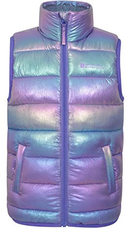 Mountain Warehouse Gepolsterte Kinder-Weste von Rocko - wasserabweisend, Mikrofaserweste, 2 Vordertaschen – idealer Körperwärmer für Jungen und Mädchen Multi Kinder 140 EU (9-10 Jahre)
