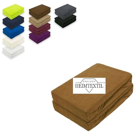 EXKLUSIV HEIMTEXTIL Doppelpack Marke Frottee Spannbettlaken Nougat 70 x 140 cm
