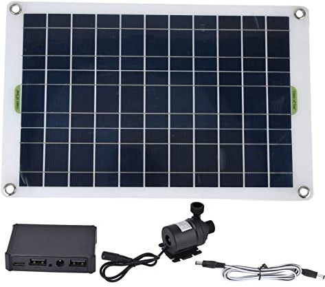 Kit de Bomba de Agua Solar, Bomba Sumergible con Energía Solar de 800 L/h con Panel Solar 50W 12V, Ideal para Estanques Pequeños, Jardín, Piscina, Peces, Baño de Pájaros