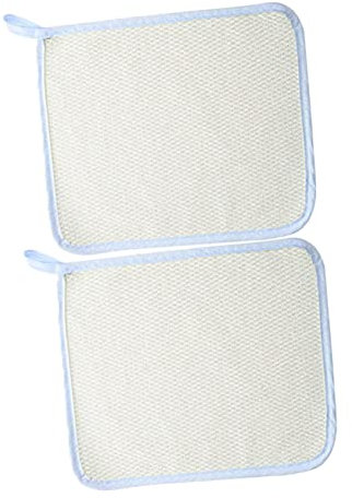 Angoily 2stücke Waschlappen Beige Peeling-badetuch Rückenschrubber-handtuch Nylon-badetuch Schnelltrocknend Kurze Schlaufe Täglicher Gebrauch Zu Hause