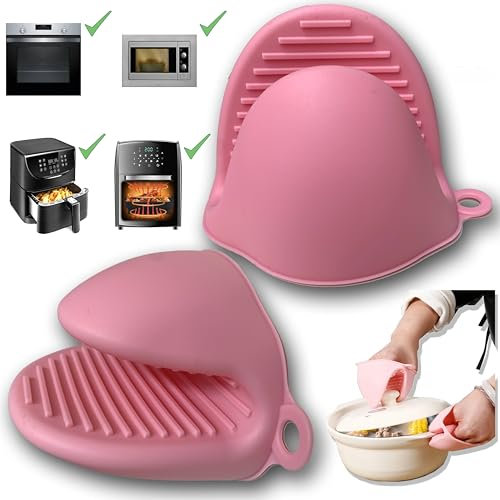Air Fryer Lot de 2 gants de cuisine en silicone pour Airfryer et micro-ondes, évite les brûlures pendant la cuisson et les grillades