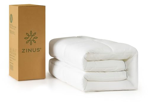 Zinus Topper 90x190 Bambú - Sobrecolchon con Acolchado Externo de 5 cm - Lavable a Máquina - Hipoalergénica, Transpirable y Suave - Mayor Comodidad y Descanso de Calidad