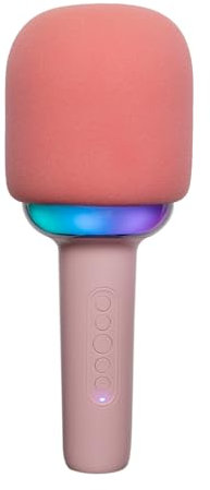 Warmiehomy Kids Microphone Portable Karaoke Microphone for Girls Variable Sound Microphones for Kids with LED Lights Wireless Bluetooth Microphones Speaker Home KTV Singing Player Girls Gifts Pink