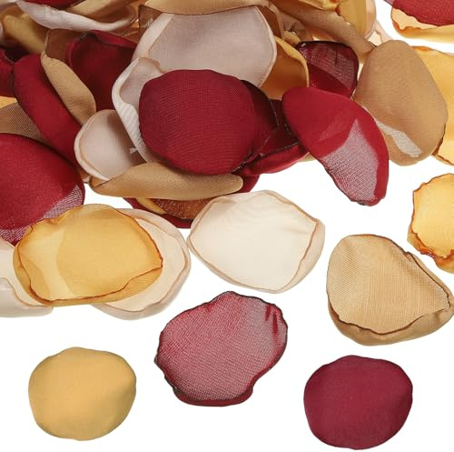 PATIKIL Pétalos de Rosa, 200Pcs Pétalos de Flores Seda Artificiales Pétalos de Rosa Falsos para Esparcir por Boda, Fiestas, Pedidas, Decoración de Mesa de Ducha Nupcial, Rojo Vino Mezclado